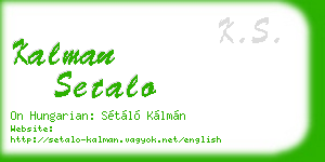 kalman setalo business card