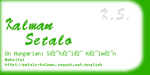 kalman setalo business card